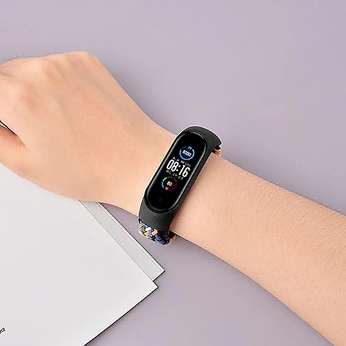 Miniatura 2 de Correa de nailon trenzada multicolor para Mi Band 6, 5, 4, 3, pulsera deportiva Solo Loop Smart Fitness