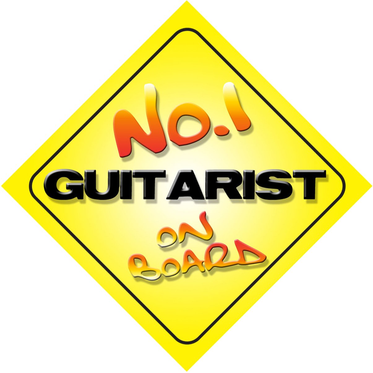 No.1 Guitarist on Board Novelty Car Sign New Job / Promotion / Novelty Gift / Present