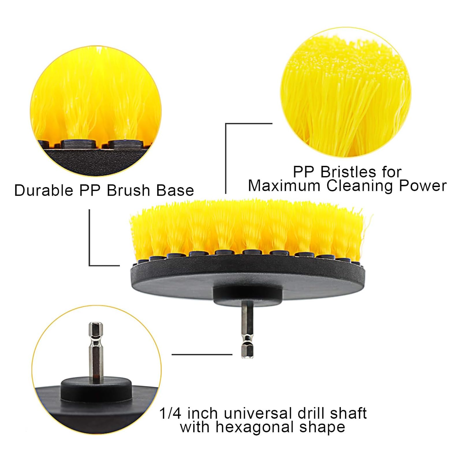 18 Pcs Drill Brush Attachments Set Power Cleaning Scrub Brushes with Extend Long Attachment Grout Cleaner for Tile — view 8