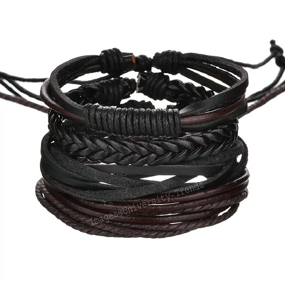 See full amazon price history chart for University Trendz 4pcs Per Set Multilayer Leather Handmade Bracelet With Adjustable Length Wristband For Mens, Womens (Brown Black) University Trendz 4pcs Per Set Multilayer Leather Handmade Bracelet With Adjustable Length Wristband For Mens, Womens (Brown Black) (B094Y64D4W) Amazon Price History, Amazon Price Tracker