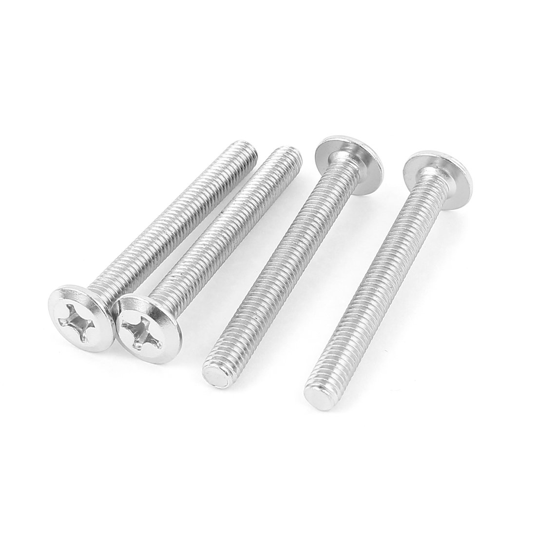 Sourcingmap M6x50mm Male Thread Phillips Flat Head Bolt Screw Suitable for Double Bed Furniture TV Rack Wall Hanging 4pcs