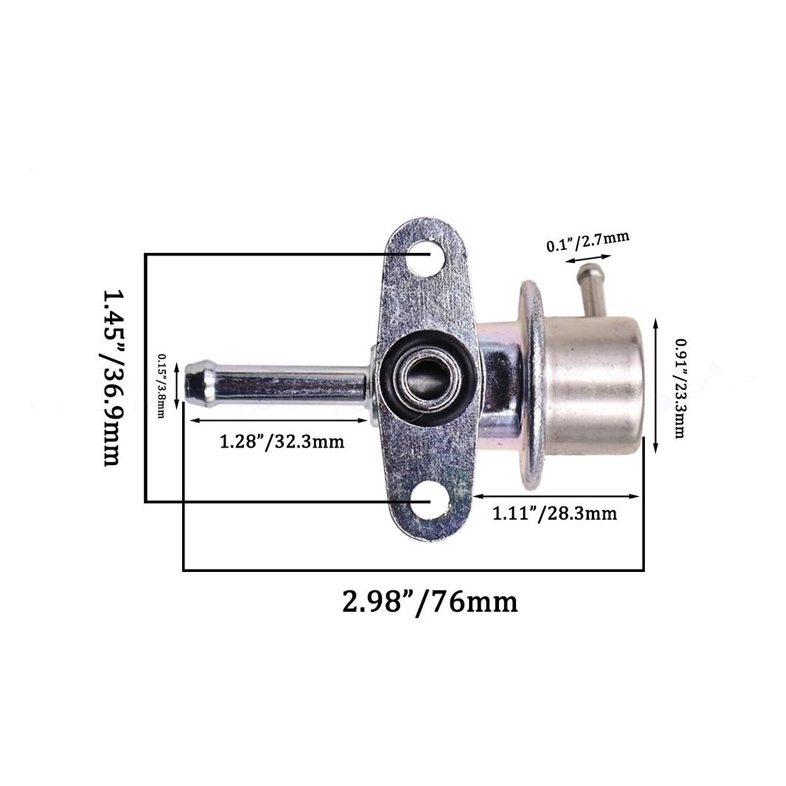 NEGRO Regulador presión combustible 3.0 Bar, Compatible for ACURA, Civic Civic Del 1992-2001, Compatible for ACURA, Integra Control de presión de combustible(1 pcs)