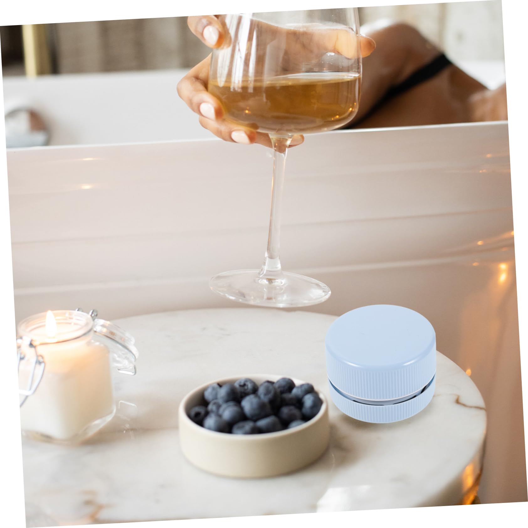 DOITOOL 2pcs Mini Dust Cleaner Table Dust Vacuum Cordless Hand Vacuum Cleaner for Desktop Laptop Keyboard Portable Crumb Cleaner Random