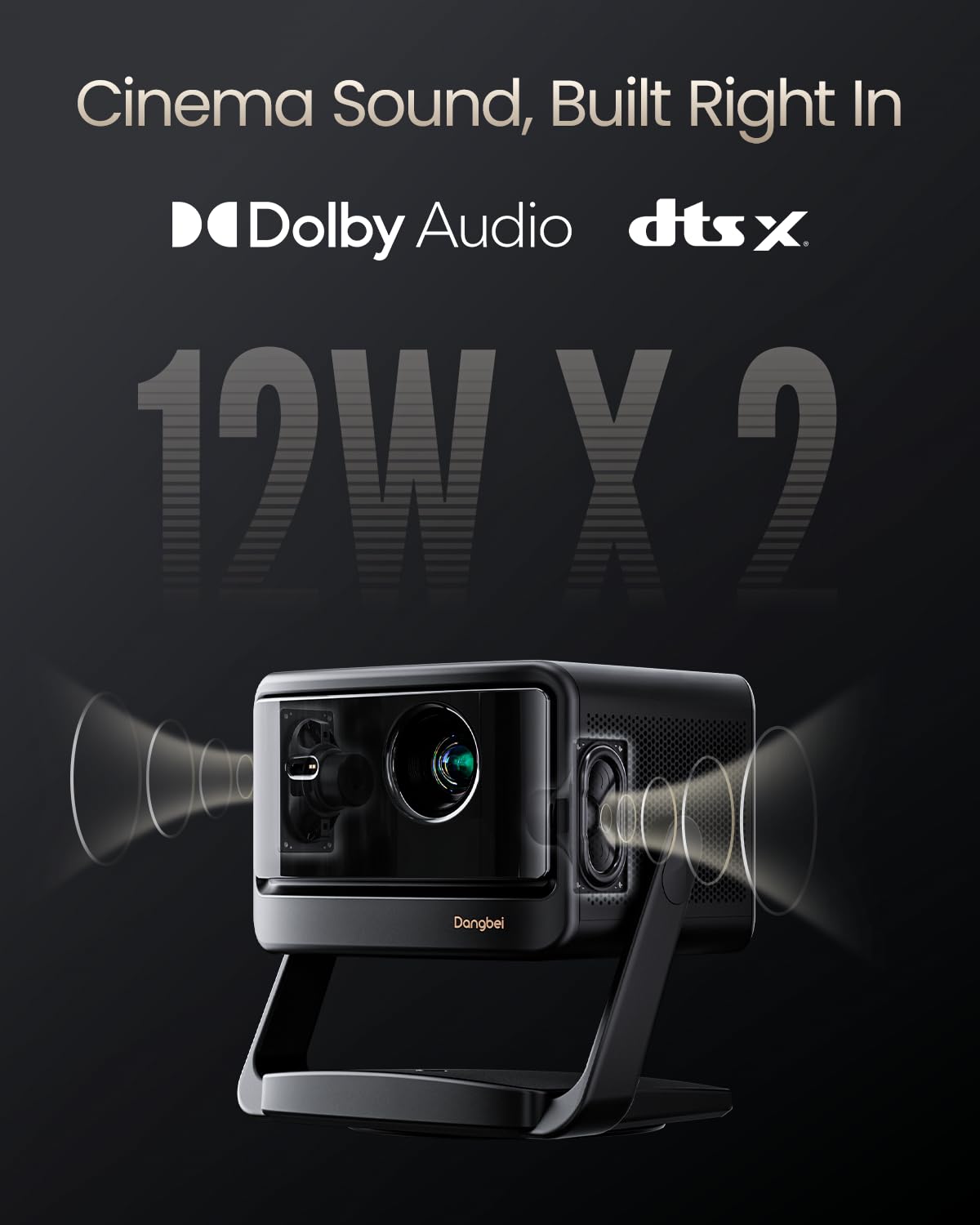 Dangbei DBOX02 Pro 4K Beamer mit Google TV & Netflix, 2000 ISO Lumen, HDR10+, Dolby Audio, 3D Ready, Auto Keystone/Fokus, 300" Bild, WiFi & Bluetooth – Videoprojektor Heimkino für Wohnzimmer & Garten