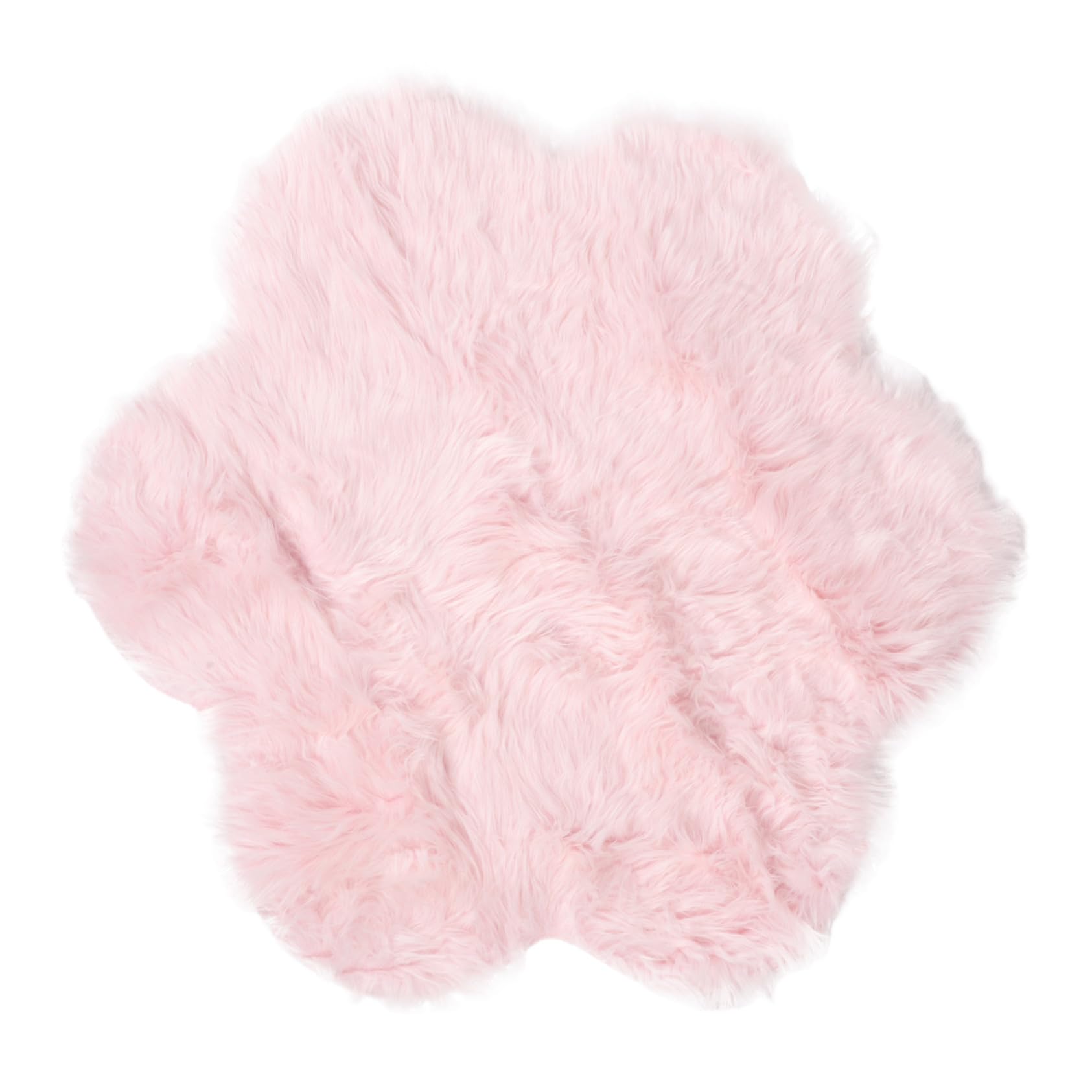 Tapis fuzzy pour chambre : protection froid et confort au pied du lit en fleur rose