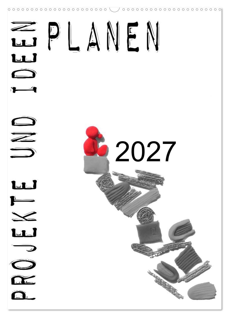 CALVENDO - Projekte und Ideen planen (Wandkalender 2027 DIN A2 hoch), Monatskalender: Planer mit großen Feldern, um Projekte und Ideen im Blick zu behalten