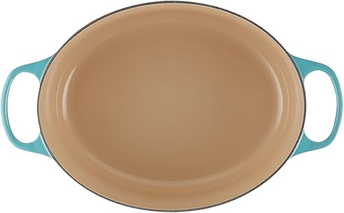 Miniatura 3 de Le Creuset - Olla holandés redonda con tapa de cocina, hecha de hierro fundido esmaltado, de 6.75 cuartos de galón de capacidad, color Caribe,