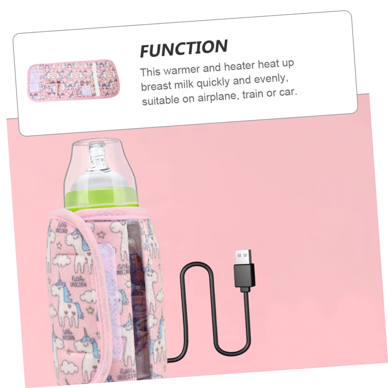 BESTonZON 3 Pz scalda biberon termostato portatile Borsa termica per bottiglia di latte ciondoli per realizzare shower copri scaldabiberon per auto borsa riscaldante con ricarica USB