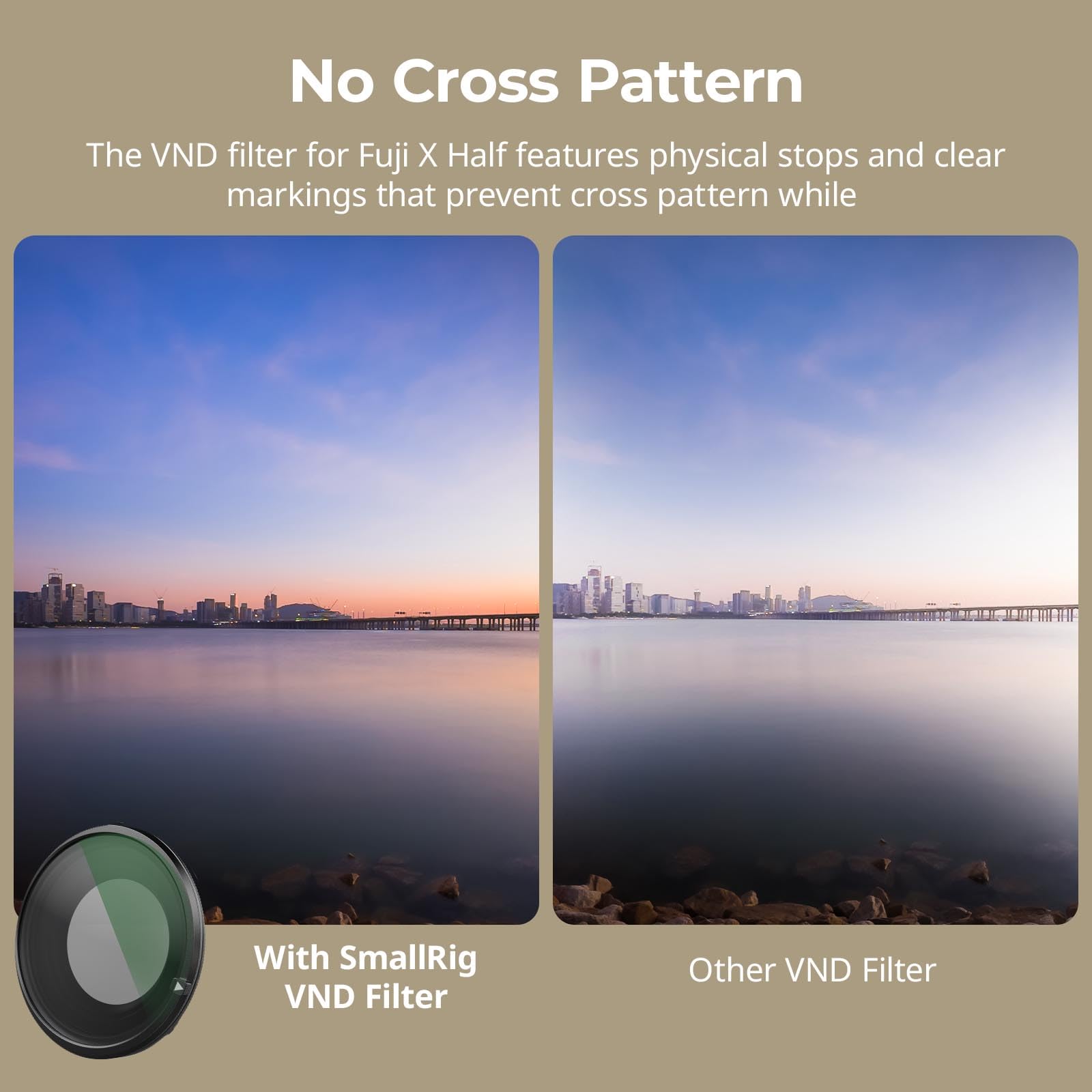 SMALLRIG Filtro VND magnetico ND2 - ND32 per FUJIFILM X Half, regolazione continua di precisione da 1 a 5 stop, vetro ottico, rivestimento multistrato impermeabile e antigraffio, anti-riflesso 5225