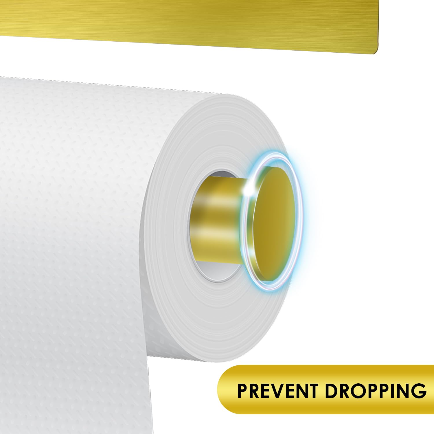 Soporte de papel higiénico con estante, soporte de pared doble para papel higiénico y 2 ganchos adhesivos para baño, soporte de papel higiénico de mármol dorado