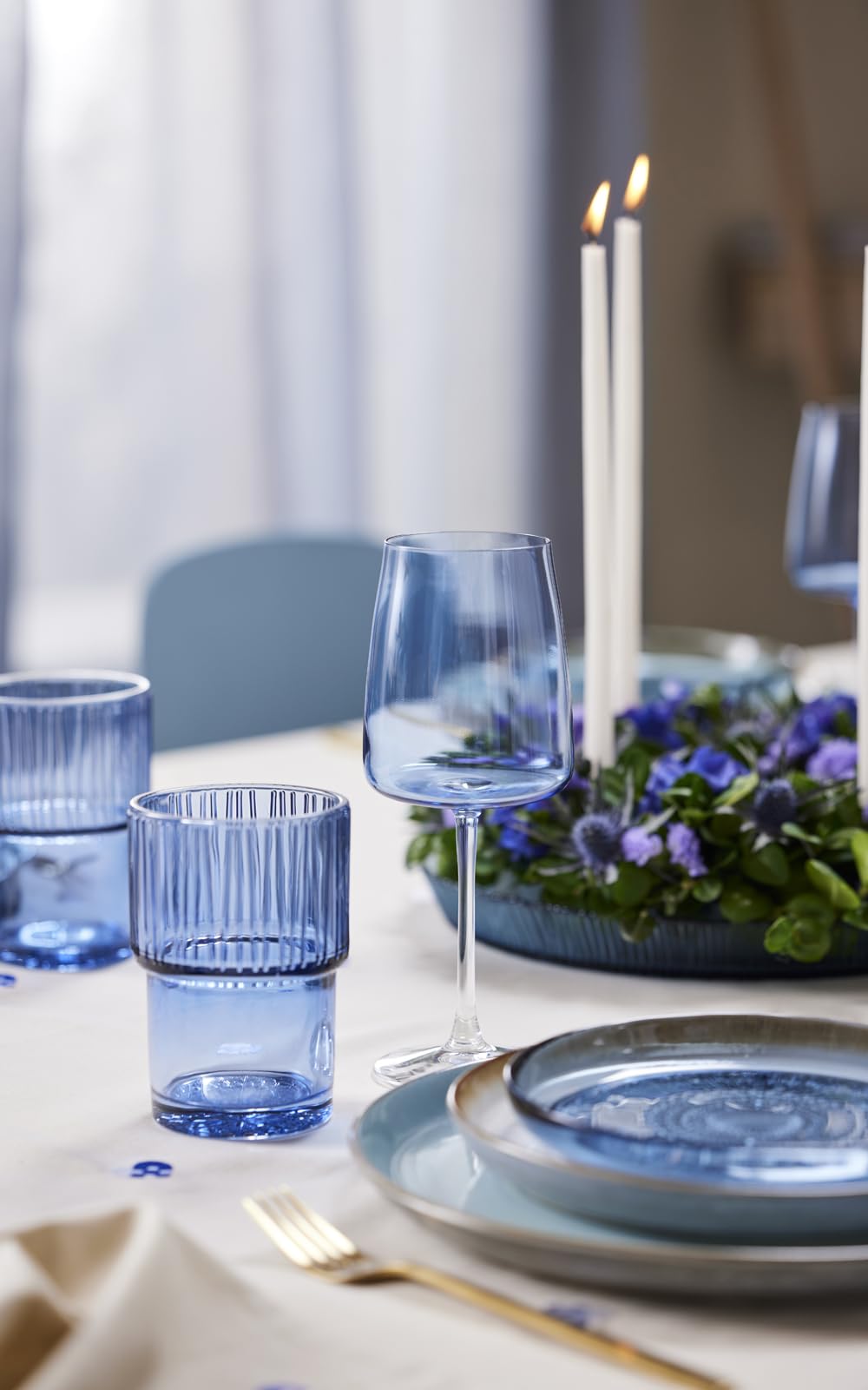 BITZ Kusintha Kahve Bardağı Mavi 380 ml 4'lü Set