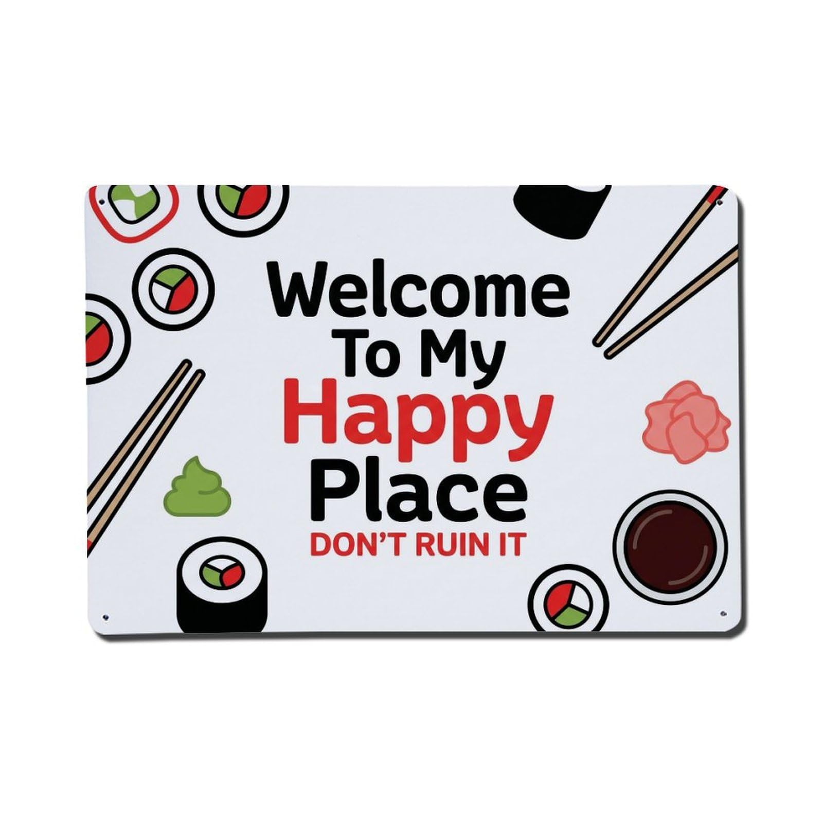 Sushi Japanese Kitchen Humor Metal Tin Sign Plaque Wall Decor for Cafe, Club Bar, Office, Home Garden Metal Poster 8x12Inch