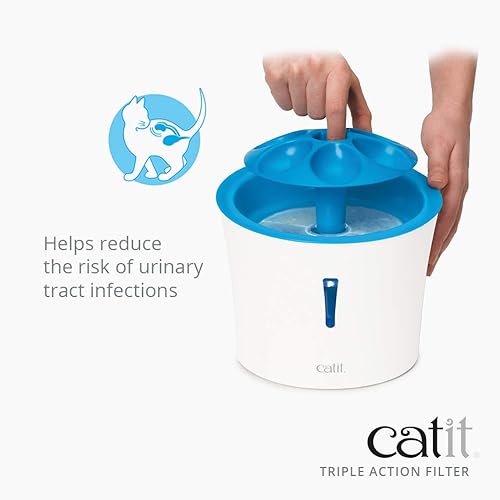 Miniatura 2 de Catit Filtros de fuente de agua para gatos de triple acción filtros de agua de repuesto