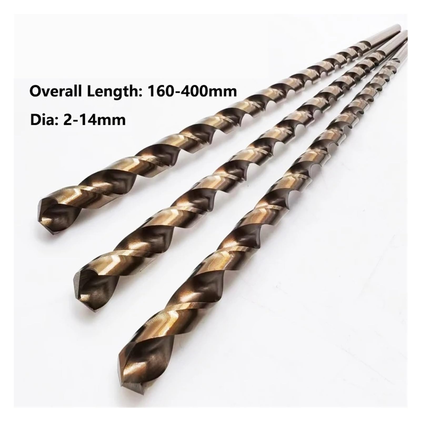 Wiertło Spiralne HSS M35 Z Długim Trzonkiem Kobaltowym, 1 Sztuka, Średnica 2-14 Mm, Długość 160-400 Mm, Do Stali Nierdzewnej, Stali Stopowej I Żeliwa(10x200mm)