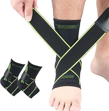 2Pcs Orthosis Ankle Support Protector Brace Compression Ankle Fixing Bandage Flat Support Foot Cuffs Straps Football Sports Equipment