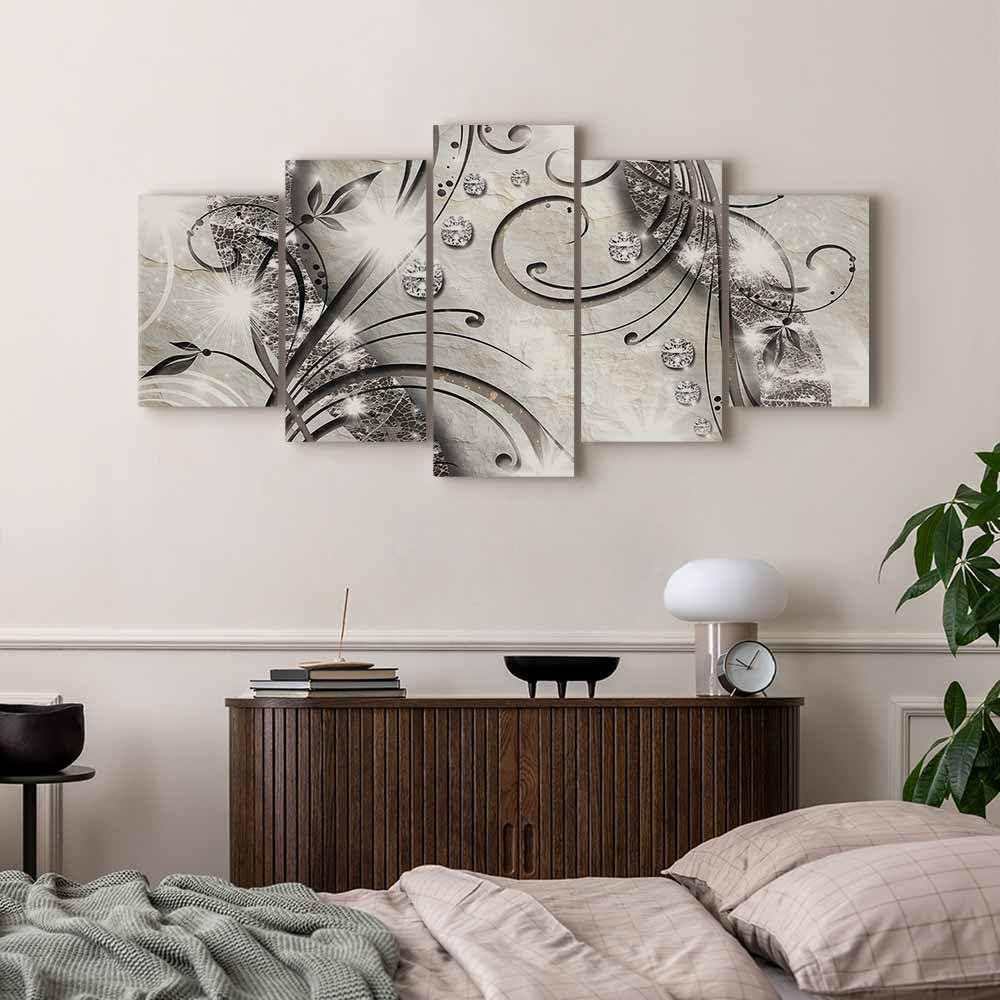 B&D XXL - Akustikbild Akustikschaumstoff, 225x112 cm, 5-teilig, Wohnzimmer