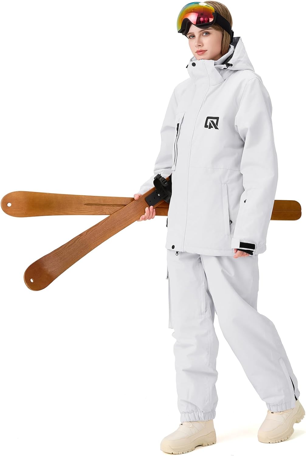 YEEFINE Women's Ski Suit Two Piece Waterproof Ski Jacket and Pants Set Outdoor Windproof Winter Snow Coat Warm Snowsuits - Image 6