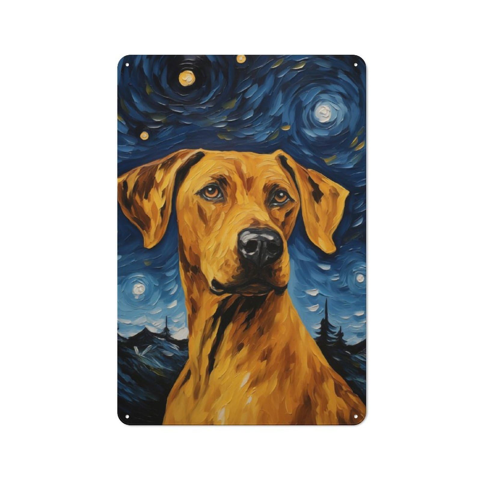 Junmoney Rhodesian Ridgeback Printed Metal Sign 30X20cm For Garage Or Workshop, For Kitchen, Dining Room And Home Bar Wall Decor