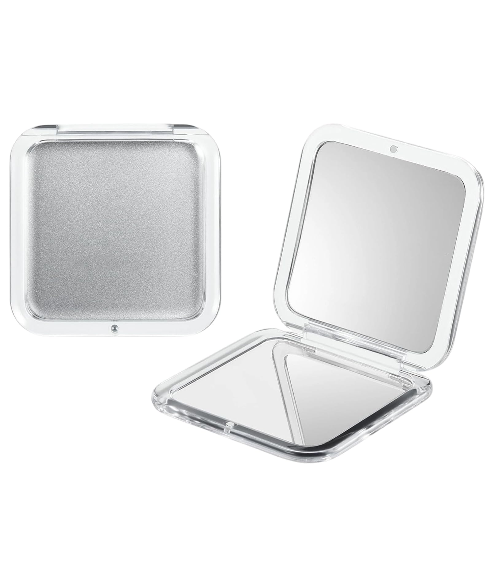 10X Magnifying Mirror, Silver Folding Mirror with Magnification, Portable Pocket Mirror for Makeup and Skincare, Small Compact Mirror with 10x Magnification for Precise Application