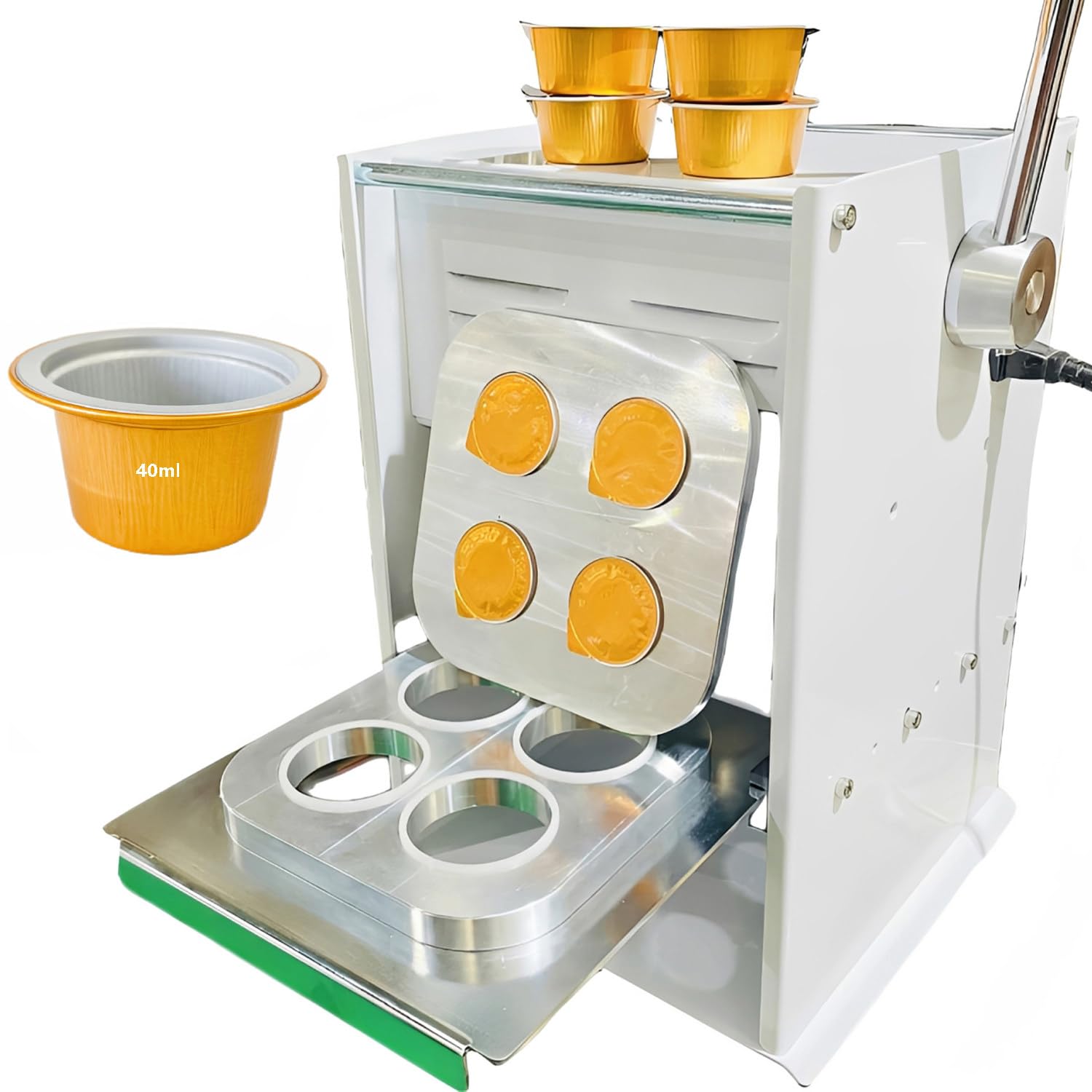 asdchZen Manual Heat Sealing Machine With Digital Temperature Control For Coffee Capsules, Tea, And Food Packaging (40Ml)