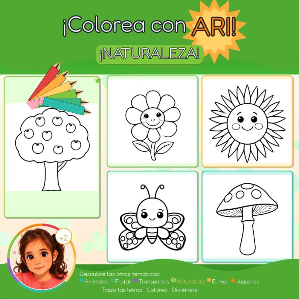 Colorea con Ari: Naturaleza (Pinta amb l'Ari)