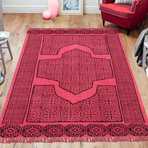 Tapis en coton imprimé main lavable grand confort pour salon chambre et terrasse - 3