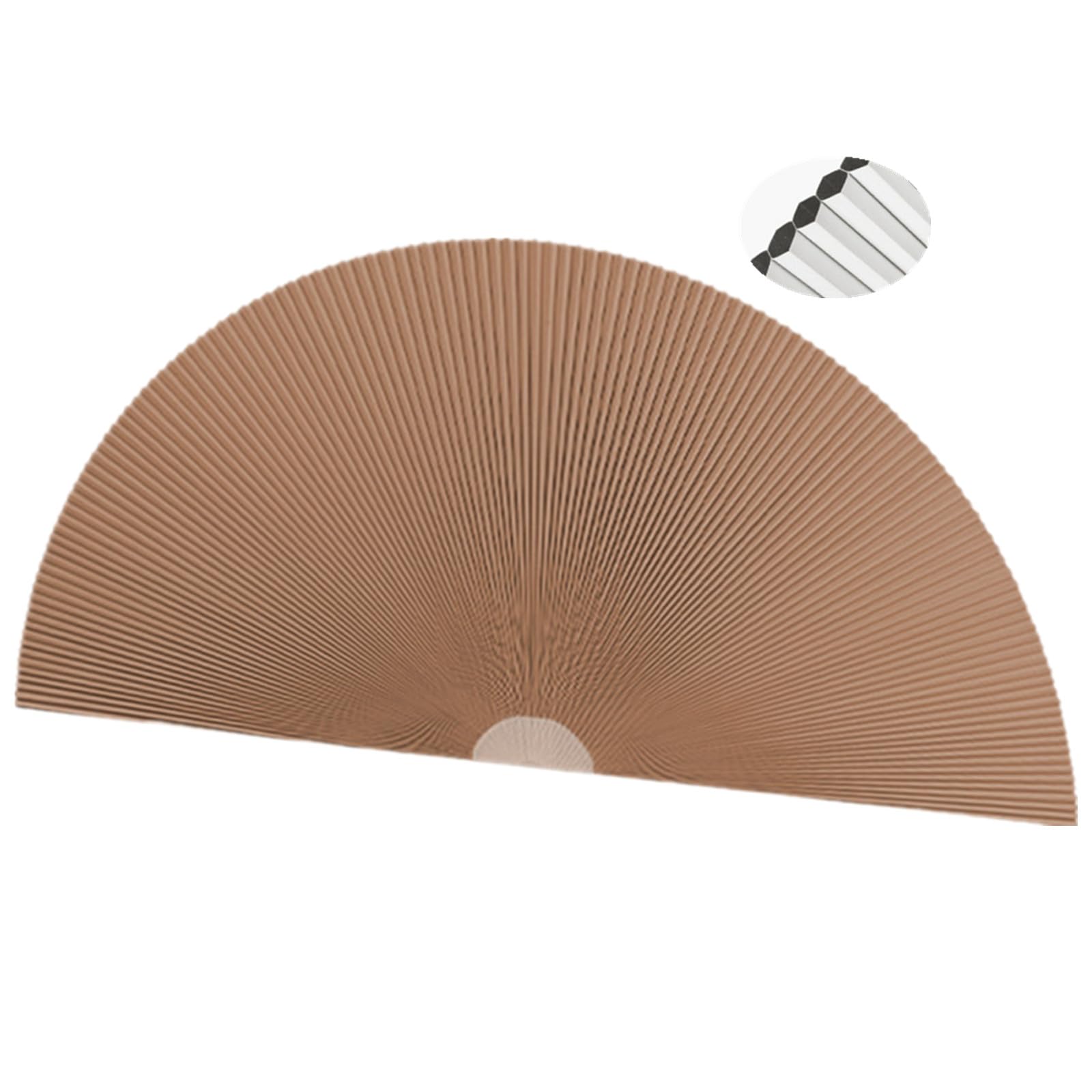 Arch Window Blackout Shades,Cellular Half Round Window Shade,Self Adhesive No Drill 90% Shade Pleated Blinds Window Moon Cover Easy to Cut and Install