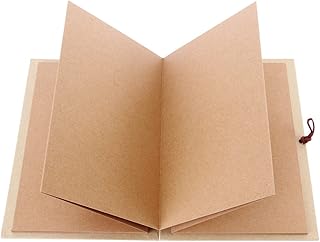 SEWACC Álbuns De Fotos DIY Álbuns De Scrapbook Acordeão Elástico Dobrável Álbum De Fotos De Papel Kraft (Marrom Claro)