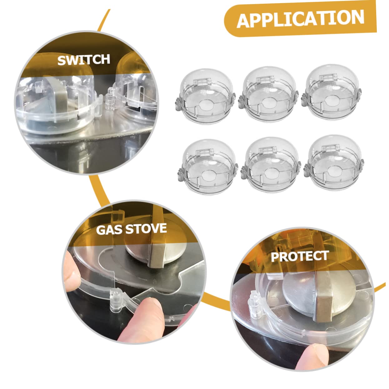 ibasenice 6pcs Child Safety Lock Gas Stove Knob Covers Plastic Stove Guard for Oven