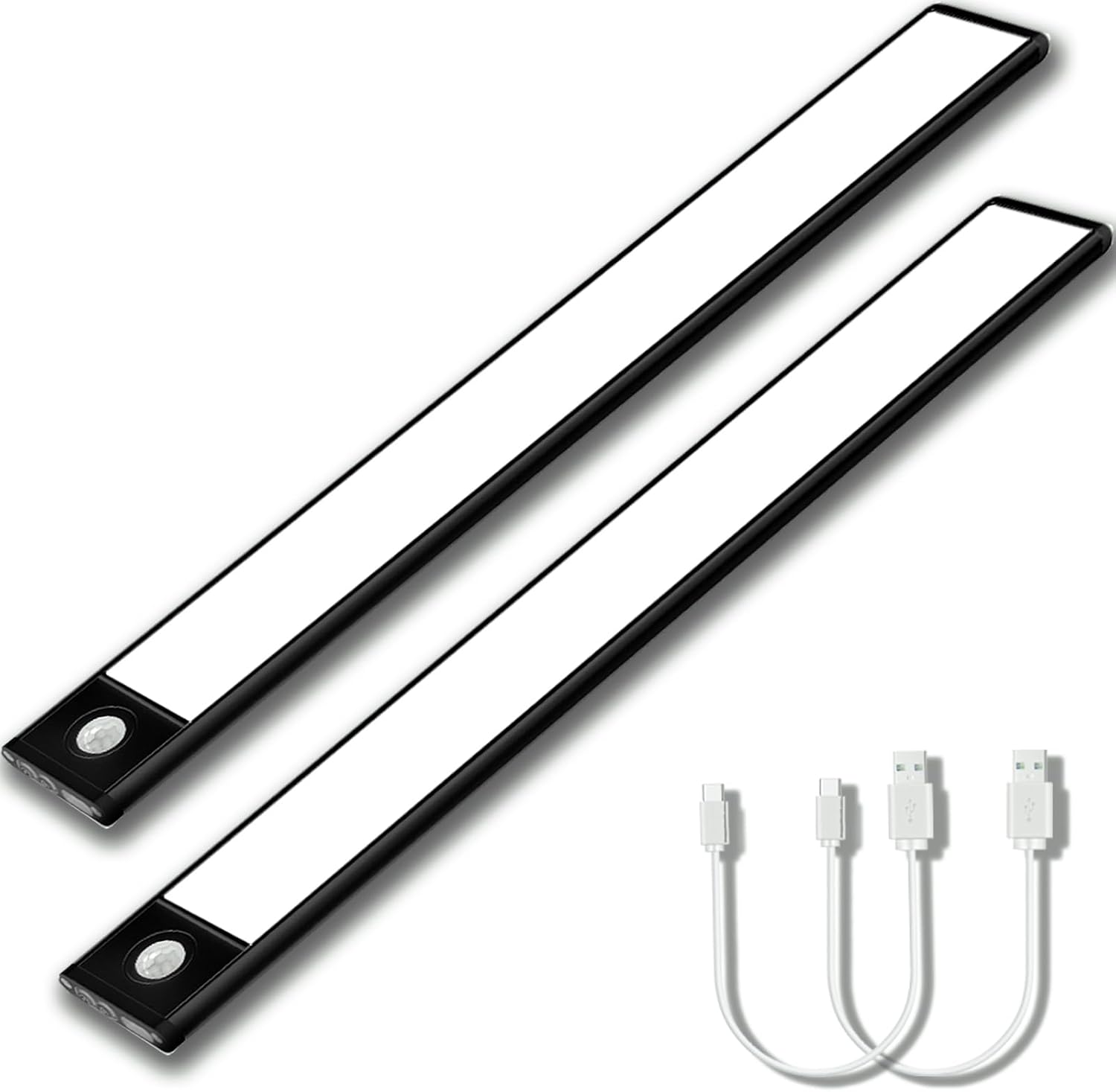 LED Under Cabinet Lighting 2 Pack, Motion Sensor Light Indoor, 3000mAh ...