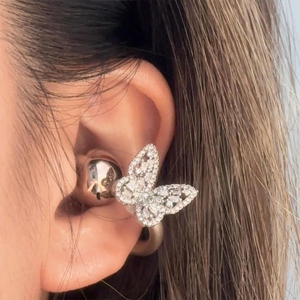 Amazon.com: Diamantes de imitación de mariposa para auriculares con clip de oreja abierta, accesorios de oreja extraíbles, exquisita decoración de bricolaje, clips de moda antideslizantes multiusos para bolsos : Todo lo demás