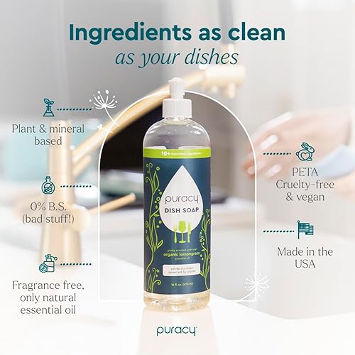 Miniatura 9 de puracy líquido Plato de jabónsulfate-free Lavado Detergente naturalté verde  Lime PDS16 1 1