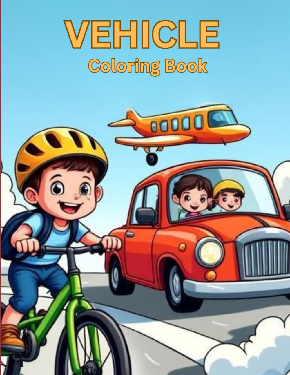 Vehicle Coloring Book for Kids: fun and easy vehicle coloring pages for kids ages 3-9