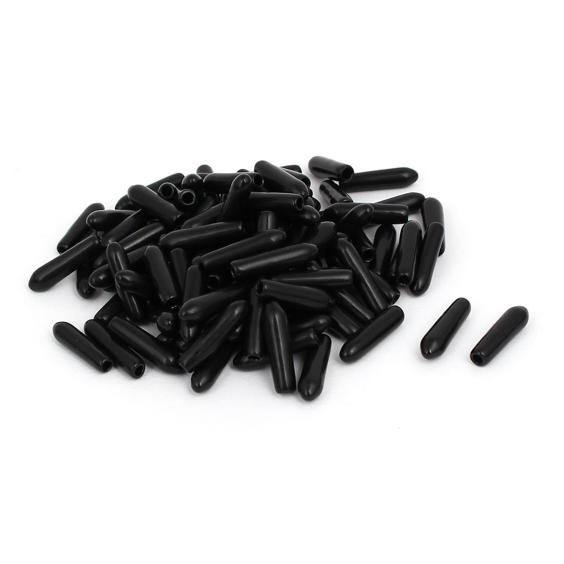 Uxcell Black Sourcing Map 2Mm Inner Dia Rubber Hose End Cap Screw Thread Protector Cover 100Pcs