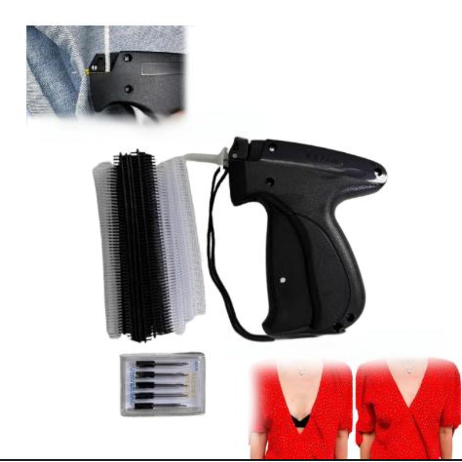 Quilt Tacking Quick Clothing Fixer with Mini Stitch Hemming Gun, On The Repairs for Most Scenarios (Black)