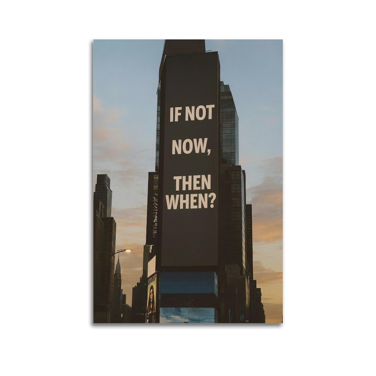 OKAHYS Motivational Quotes Poster If Not Now Then When？ Decorative Painting Canvas Wall Artworks Picture 20x30inch(50x75cm)