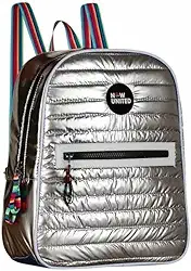 Mochila Bolsa de Costas Now United Matelassê Nylon Infantil Juvenil Adulto Pequena Prata