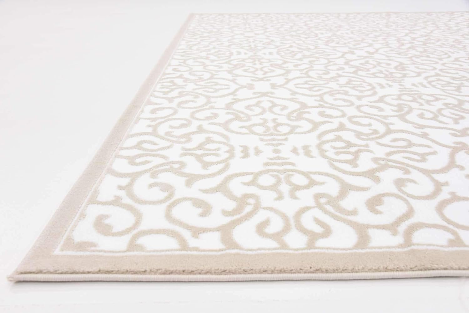 Unique Loom Rushmore Collection Area Rug - Johnson (8'Square, Snow White/ Beige)