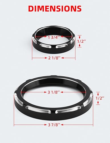 Miniatura 2 de Amazicha Cubiertas de biseles de calibre de ráfaga de 2 pulgadas, cubiertas de tacómetro de 4 pulgadas, kit de biseles para Harley Davidson Touring