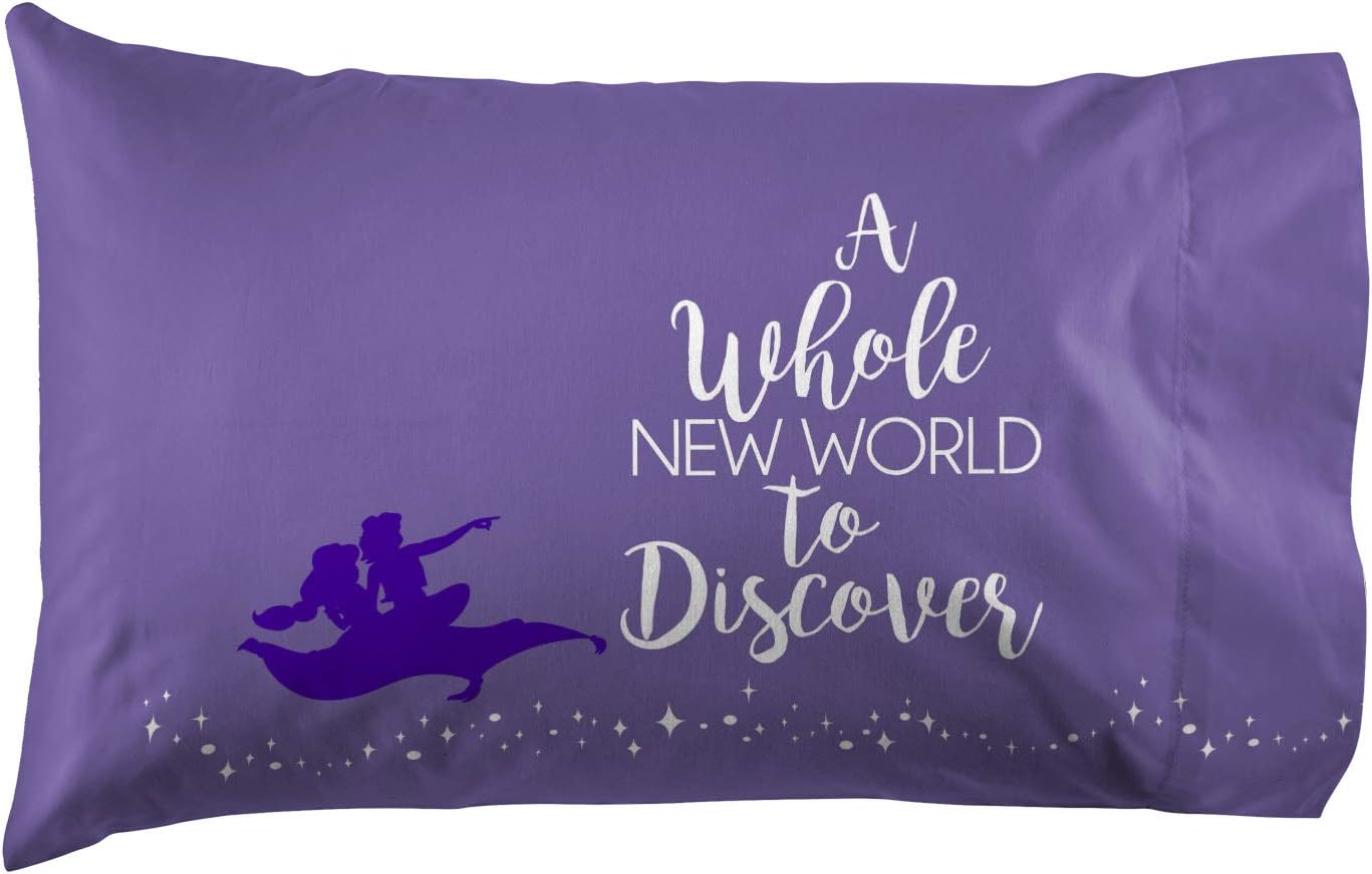 Disney Aladdin Magic Carpet 1 Pack Pillowcase - Double Sided Kids Super Soft Bedding (Official Disney Product)
