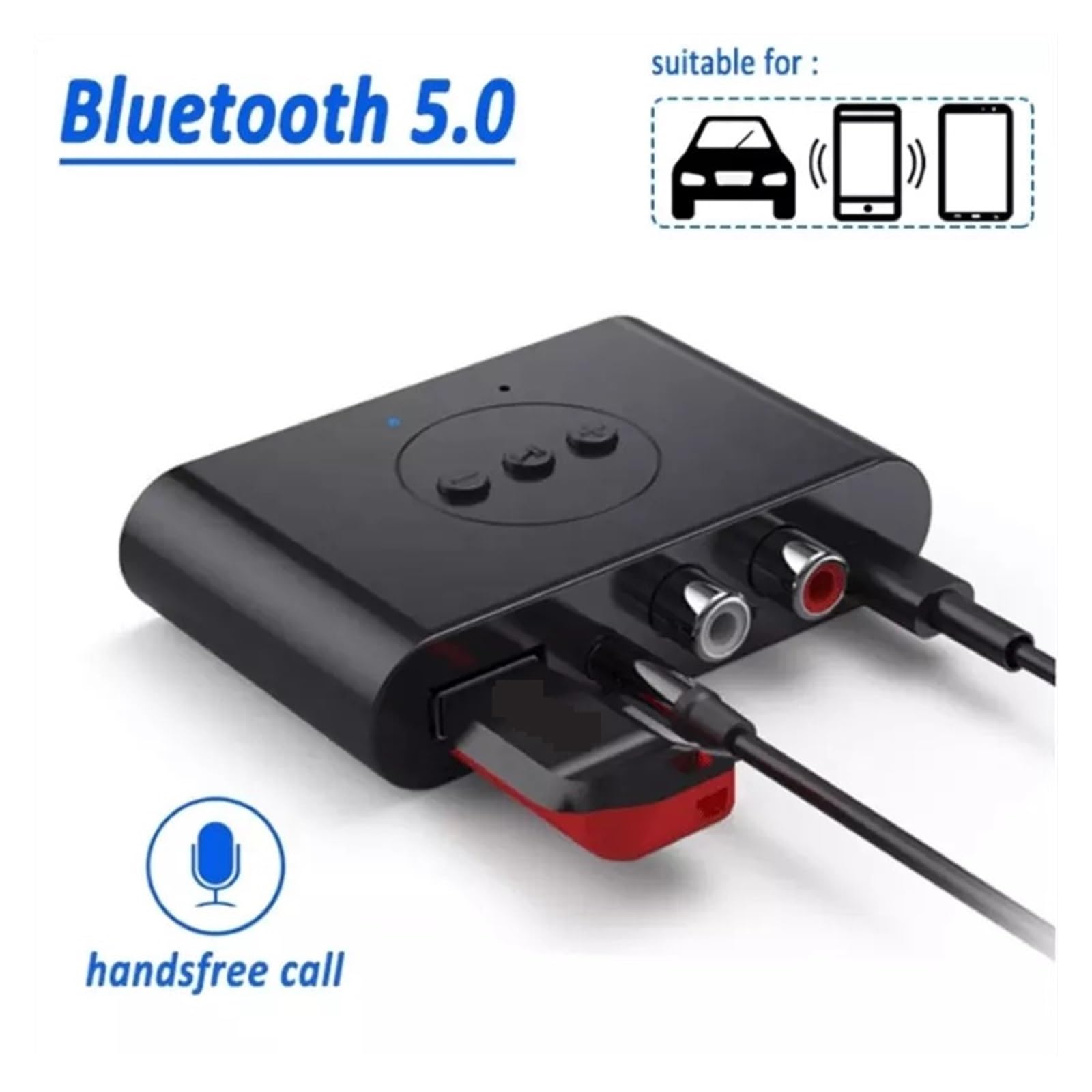 Odbiornik Audio Bluetooth Jack Stereo Bezprzewodowy Adapter Muzyczny Z Mikrofonem Do Wzmacniacza Głośników Zestawu Samochodowego