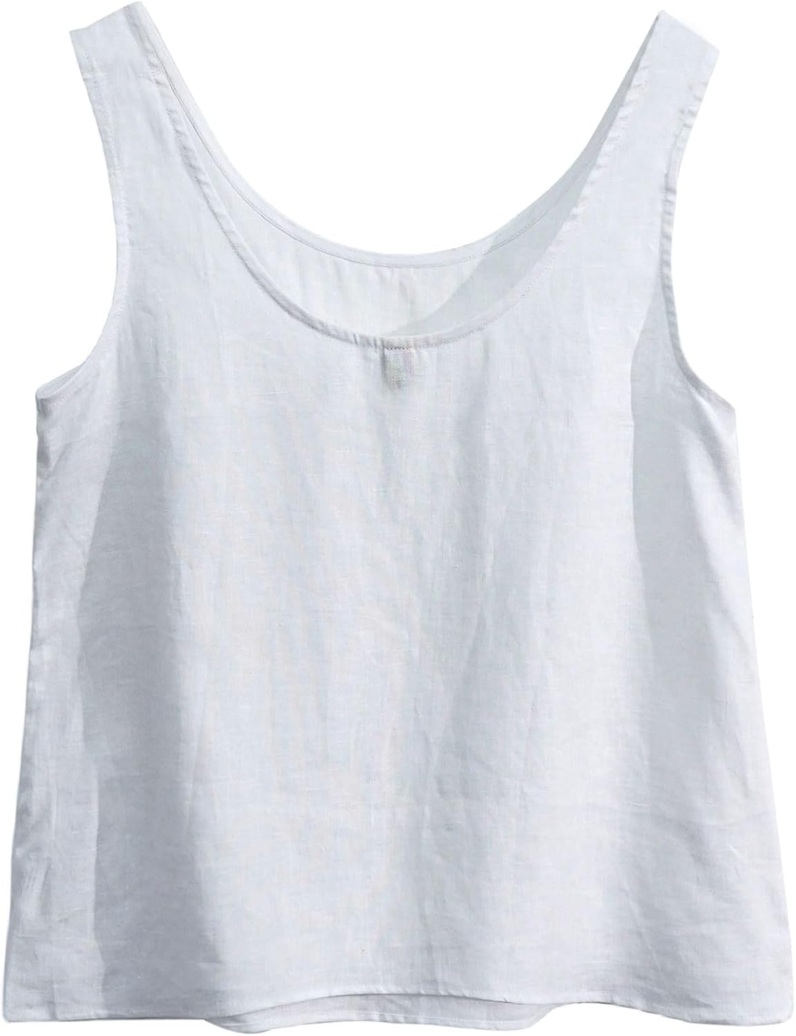 Amazhiyu Women's 100% Linen Scoop Neck Tank Tops Sleeveless Summer Blouse Casual - Image 4