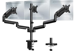 Triple Monitor Mount for Expansive Desktop Workspace