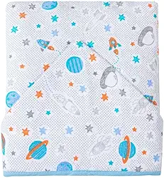 Papi Textil Toalha de Banho Felpuda Karinho com Capuz Estampado, Planetas