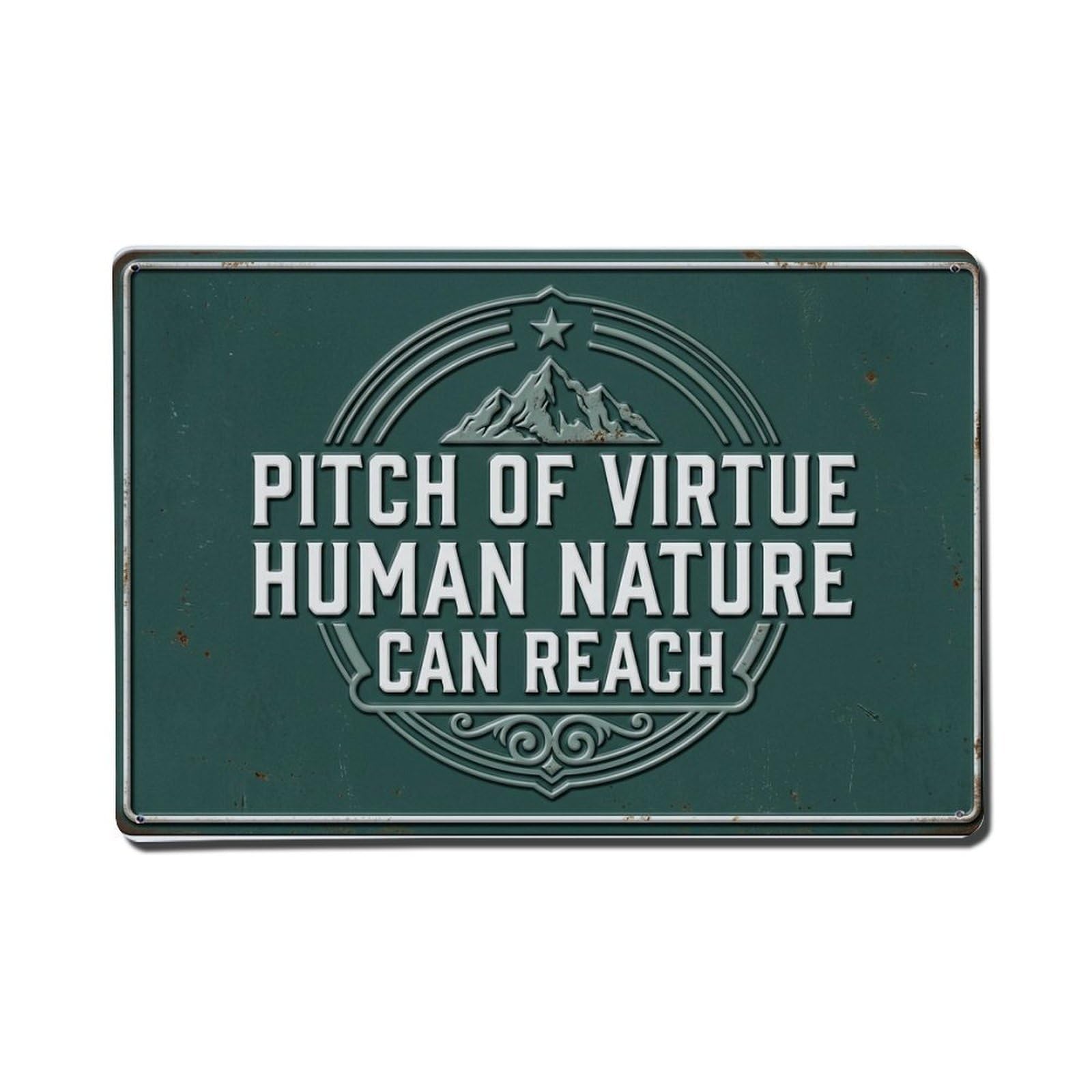 Virtue Reaches High Mill Retro Motivational Slogans 1 Metal Tin Sign Plaque Wall Decor for Cafe, Club Bar, Office, Home Garden Metal Poster 8x12Inch