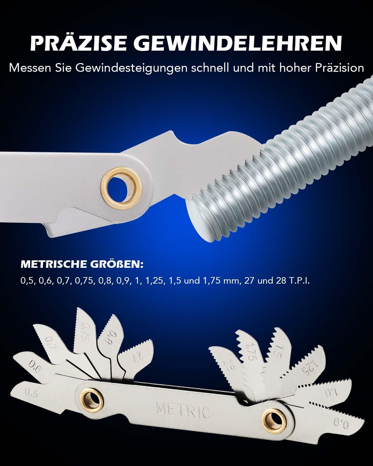 Orion Motor Tech Gewindeschneider Set 40 tlg. Gewindeschneidsatz Metrisch M3-M12 Gewindebohrer und Schneideisen für DIY Heimwerker zum Gewindeschneiden und Nachschneiden von Innen- und Außengewinden