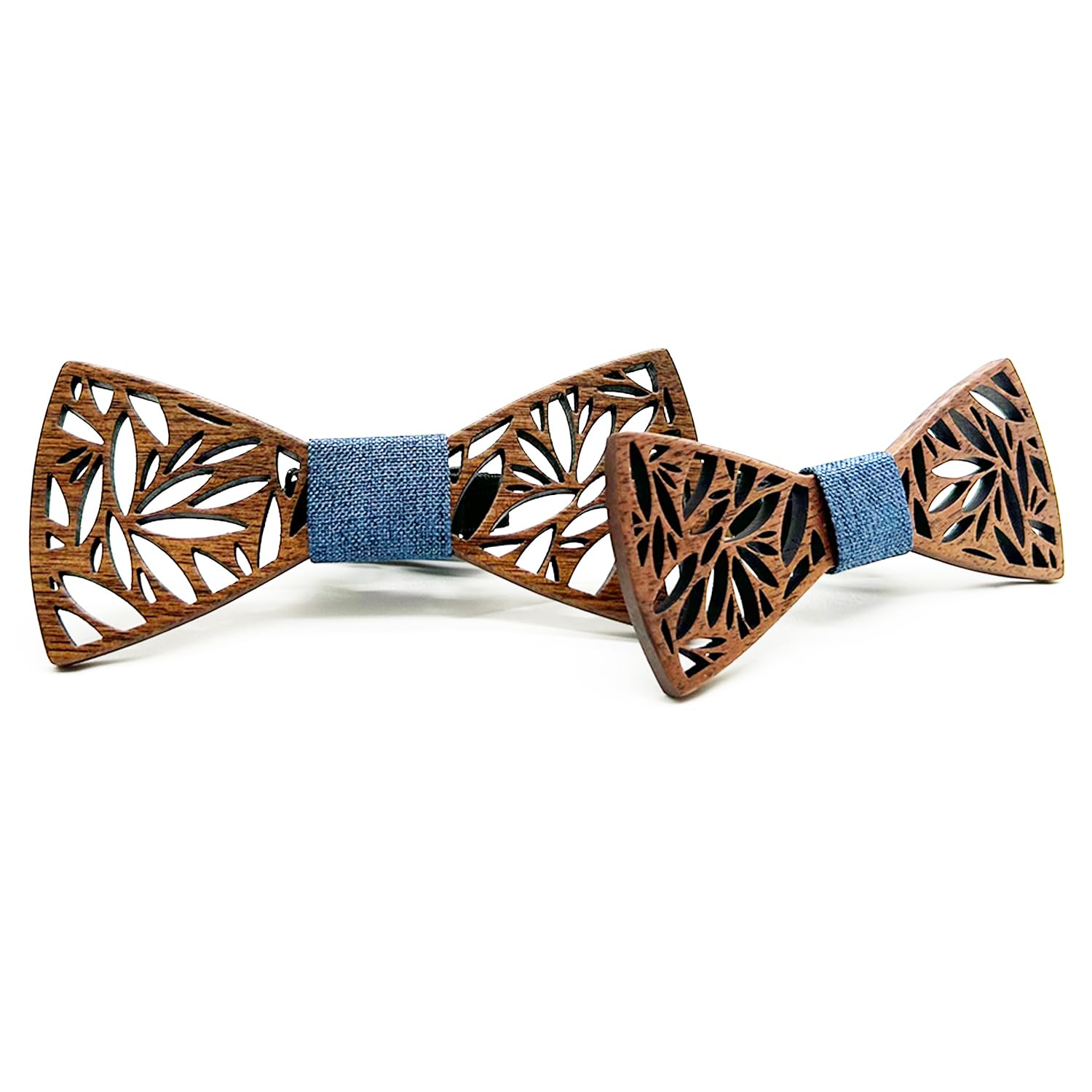 2 piezas pajarita de madera, pajarita de madera, para niños, para fiestas, bodas, ceremonias, Estilo#05, Ensemble de 2 pièces