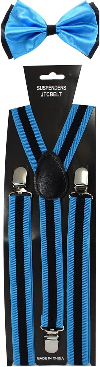 JTC Belt Nice Shades Combo Pack Suspenders & Bow Ties (Blue Stripe)
