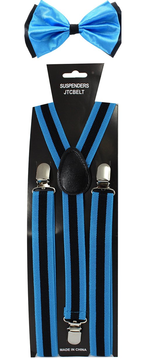 JTC Belt Nice Shades Combo Pack Suspenders & Bow Ties (Blue Stripe)