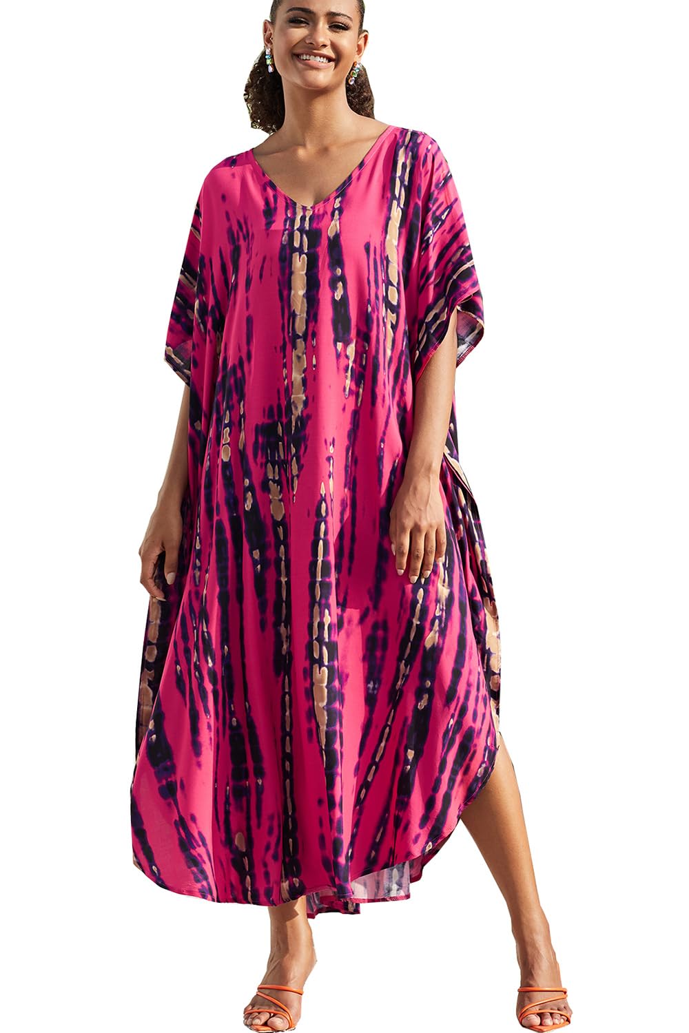 YouKD Bohemian Kimono Cardigan Beach Badpak Cover Up Maxi